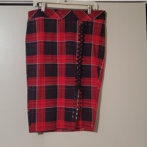 Torrid Plaid Lace Up Pencil Skirt Size 1